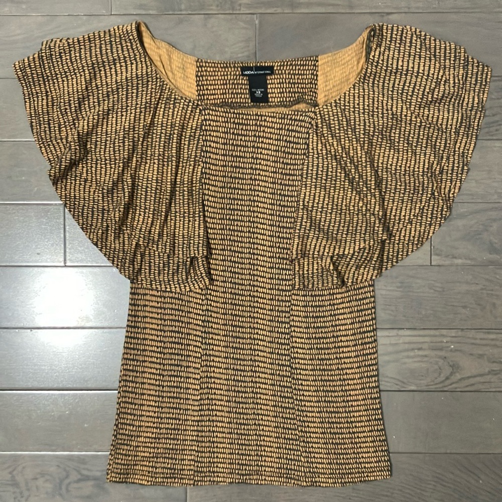 Vintage Moda International Ruffle Sleeve Shirt Size XS